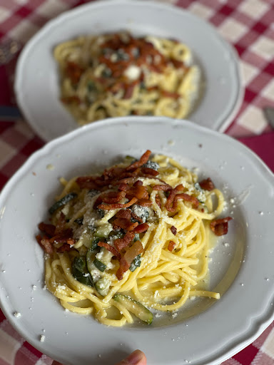 Featured image for “🇮🇹 What I suggest you? Fresh pasta “Tonnarelli”,zucchine, pork cheek ,pecorino cheese 🧀”